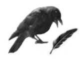 crow with quill